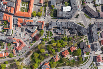 Fototapeta premium aerial view of the Klodzko city center