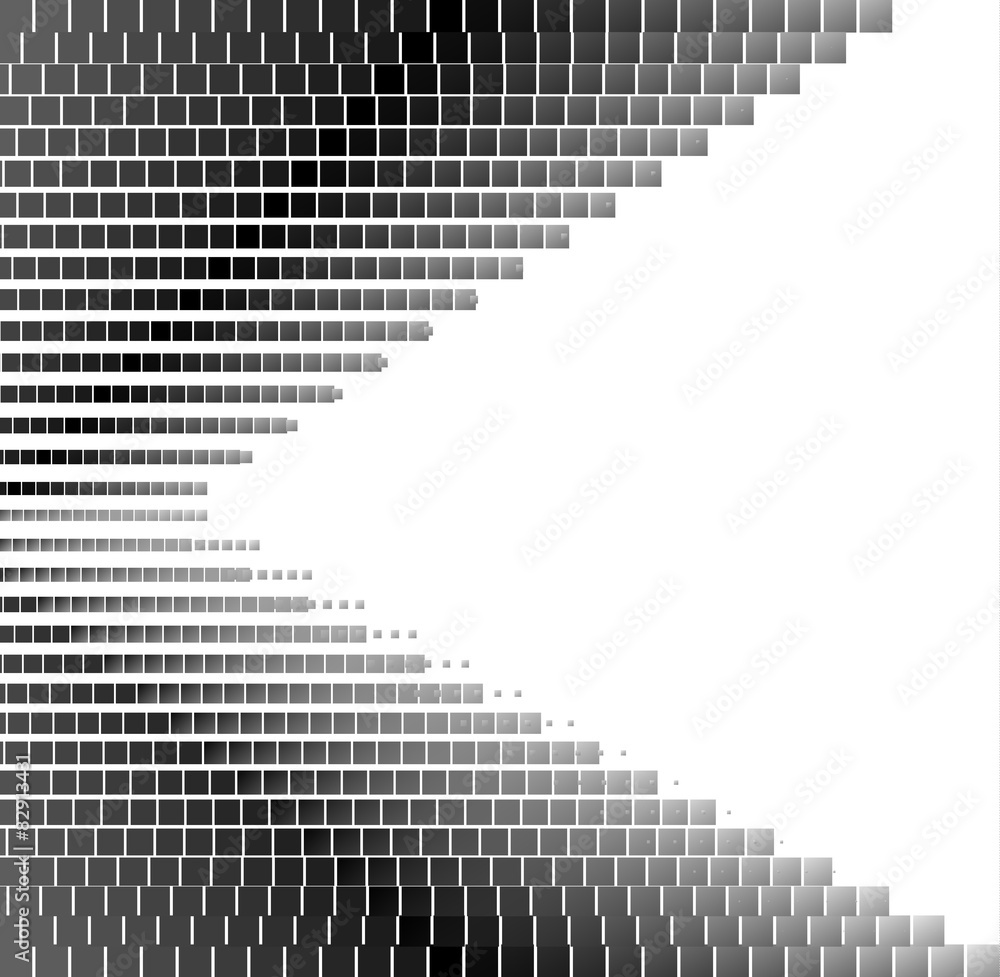 Poster black gray square pattern. pixel mosaic dots background with