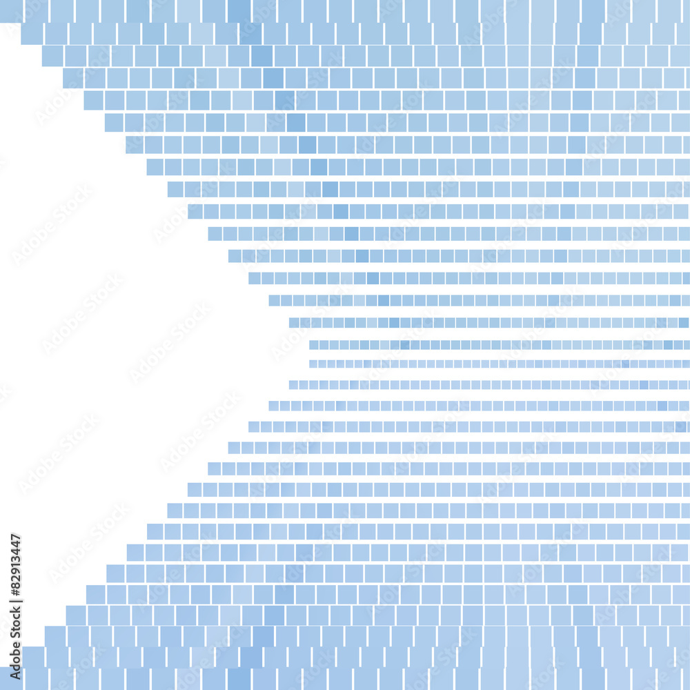 Poster blue square pattern. pixel mosaic background with copy space