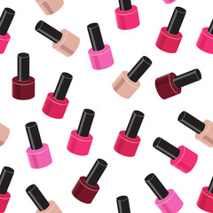 Obraz premium Realistic Nail Polish Seamless Pattern Background Vector Illustr