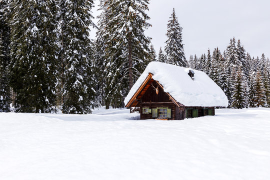 Winter holiday house in slovenia alps
