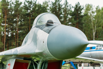 Fototapeta na wymiar Russian Soviet multipurpose frontline fighter fourth generation