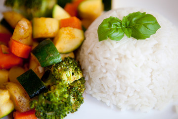 Rice with roasted vegetables