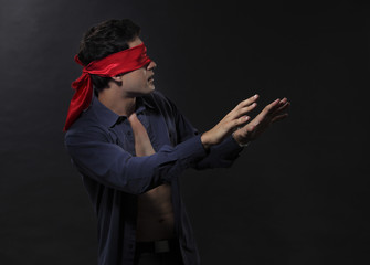 Fototapeta na wymiar blindfolded
