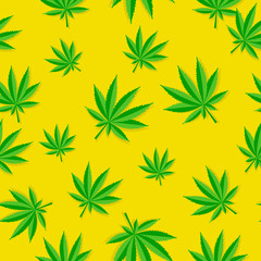 Abstract Cannabis Seamless Pattern Background Vector Illustratio
