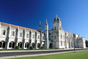 Fototapeta premium Jerónimos Monastery and blue sky. Lisbon, Portugal.