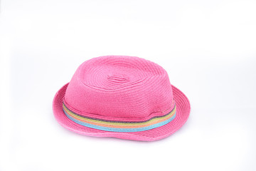Pink hat on isolated white