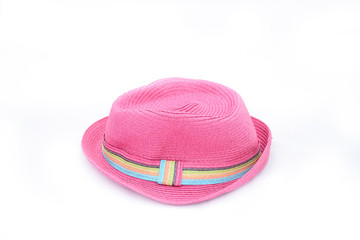 Pink hat on isolated white