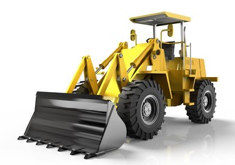 bulldozer isolated on white