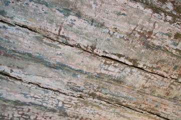 Diagonal distressed wooden planks