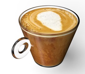 coffee cup with coffe isolated on white