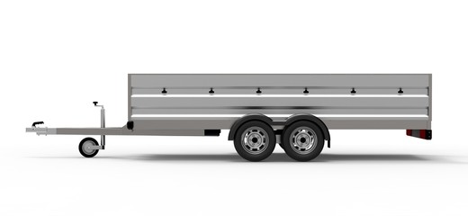 car trailer isolated on white