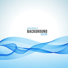 Abstract blue wave isolated on white background