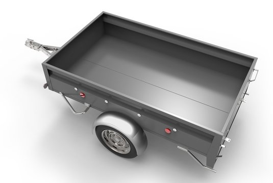 car trailer isolated on white