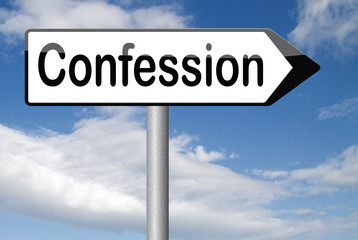 confession sign