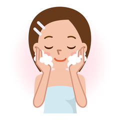 美容 洗顔 女性