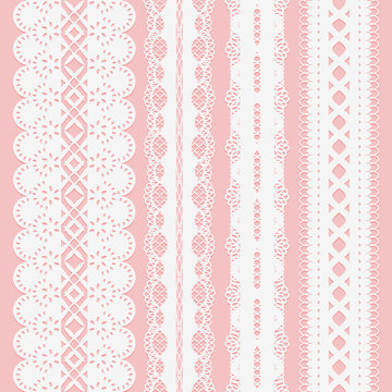 Set of seamless lace ribbons  for scrapbooking