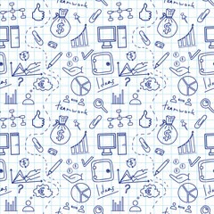 Seamless sketch of business doddle elements