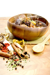 Thai stew of pork and herbal soup,