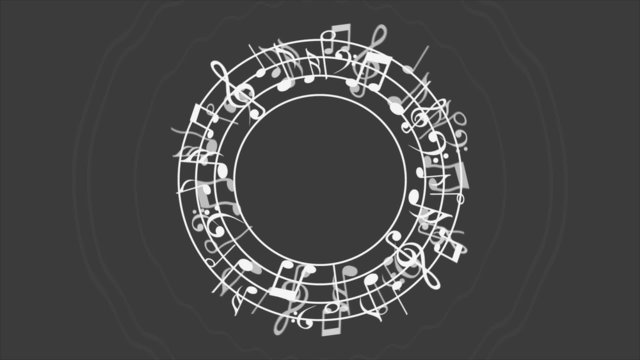 Music notes background, Video animation, HD 1080