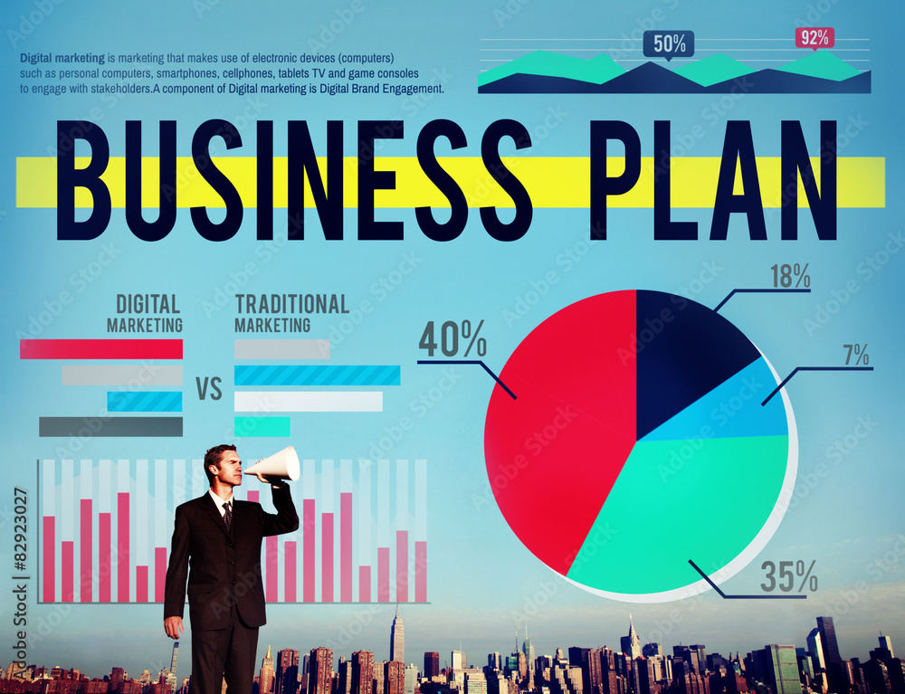 Wall mural Business Plan Planning Strategy Marketing Concept