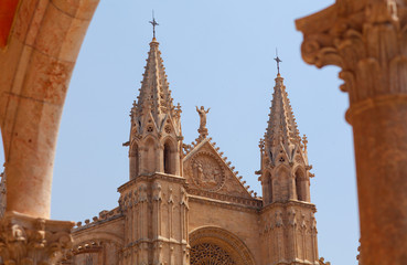 Fototapeta premium Fragment of Santa Maria cathedral. Majorca, Spain.