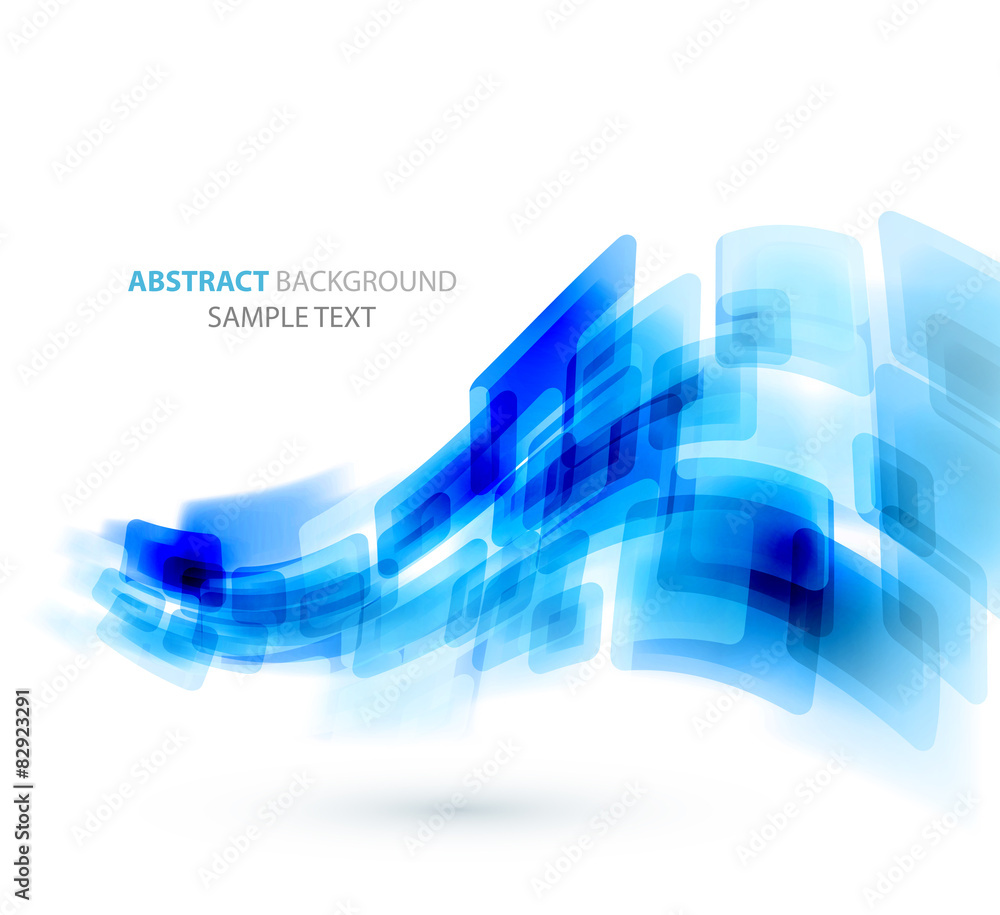 Poster blue shiny squares technical background. vector
