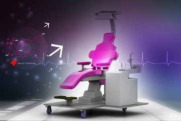 3d illustration dental chair