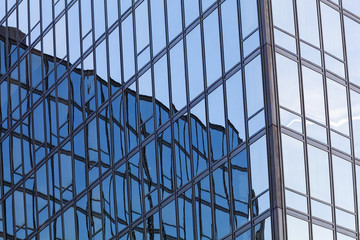 Reflections on glass facade