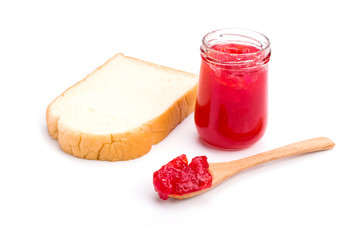 whole wheat bread with strawberry jam