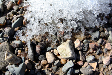 rocks and snow
