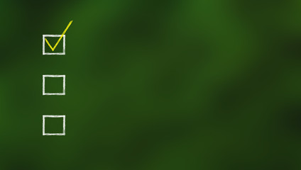 checkboxes on green backgrounds