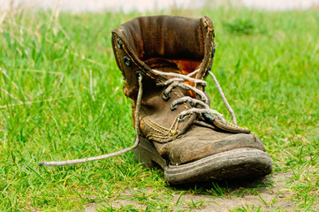 abandoned old shoe