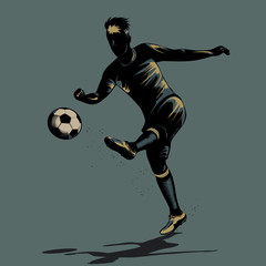 abstract soccer half volley