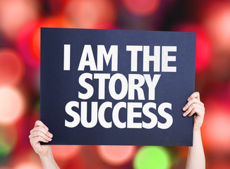 I Am the Story Success card with bokeh background