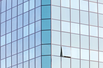 glass facade with opened windows