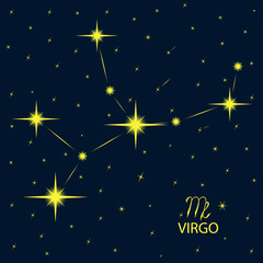 Fototapeta premium Zodiacal constellations VIRGO. Vector.