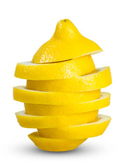 Fototapeta na wymiar Fresh Yellow Lime, Lemon whole sliced, Rich with vitamin C