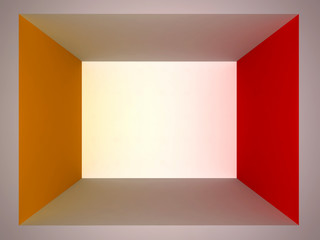 geometric composition colored room