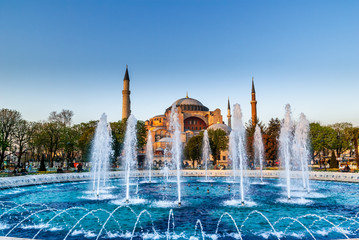 Fototapeta na wymiar Hagia Sophia mosque, Istanbul, Turkey. Aya Sophia Camii