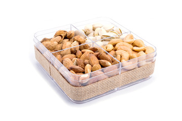 Assorted nuts in a box