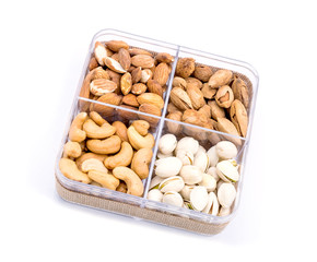 Assorted nuts in a box