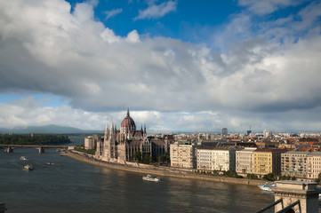 Fototapeta na wymiar Budapest view from Gellert hill, Hungary
