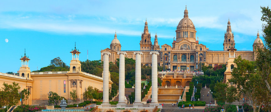 Placa De Espanya, the National Museum in Barcelona. Spain