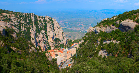Fototapeta na wymiar Montserrat monastery in the mountains. Spain.