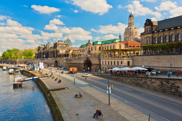 Obraz premium Brühlsche Terrasse in Dresden, Deutschland