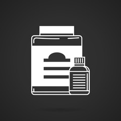 White contour plastic jars vector icon