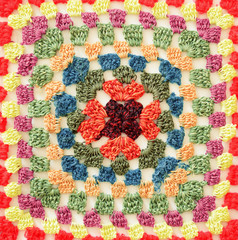 Colored crochet square