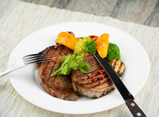 Delicious grilled beef steakes