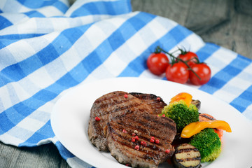 Delicious grilled beef steakes